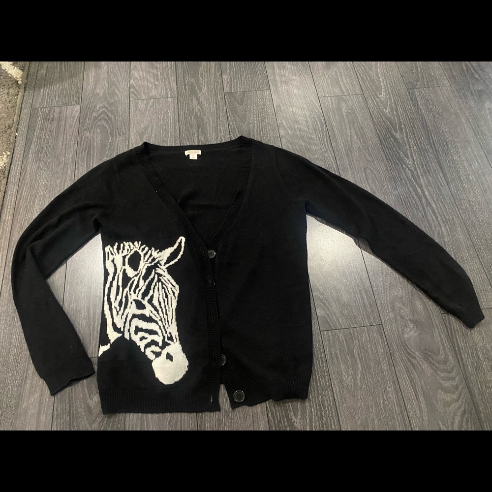 Black and white zebra cardigan